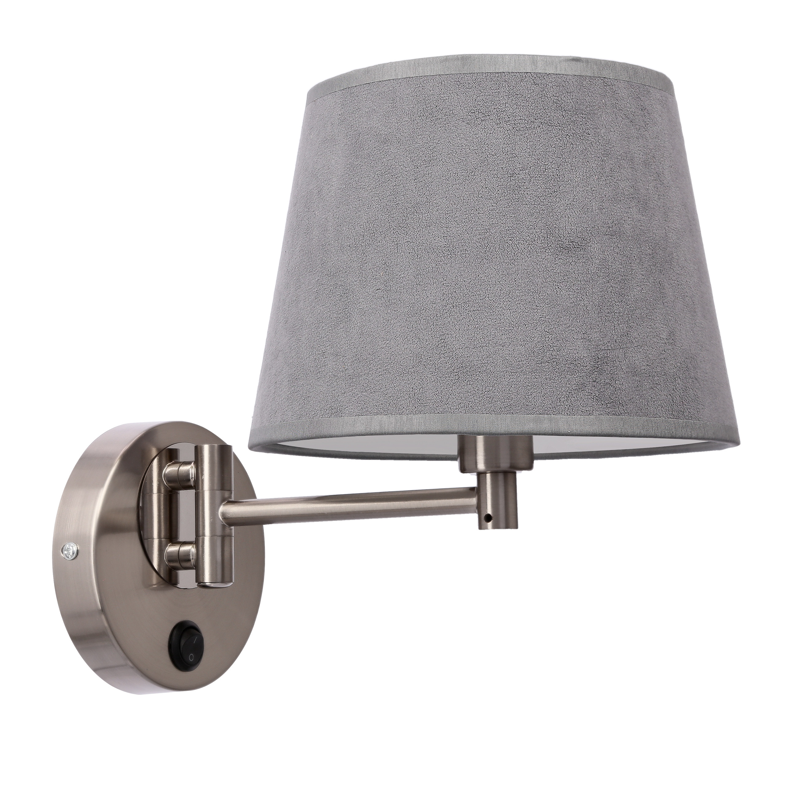 Lampa kinkiet IBIS satynowy 1x40w e14 abażur grafitowy