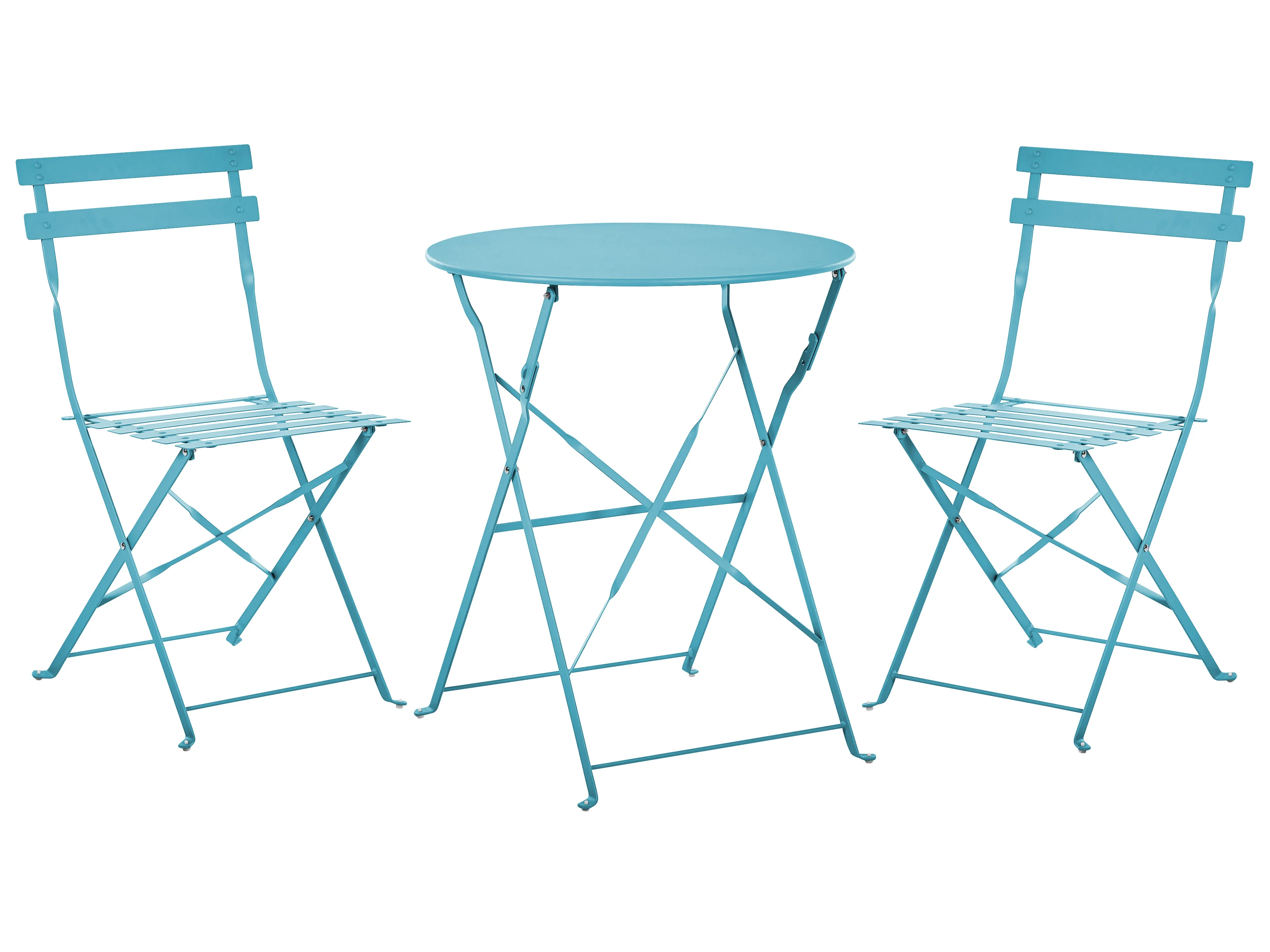 Bistro Set Folding FIORI Metal Sea Blue