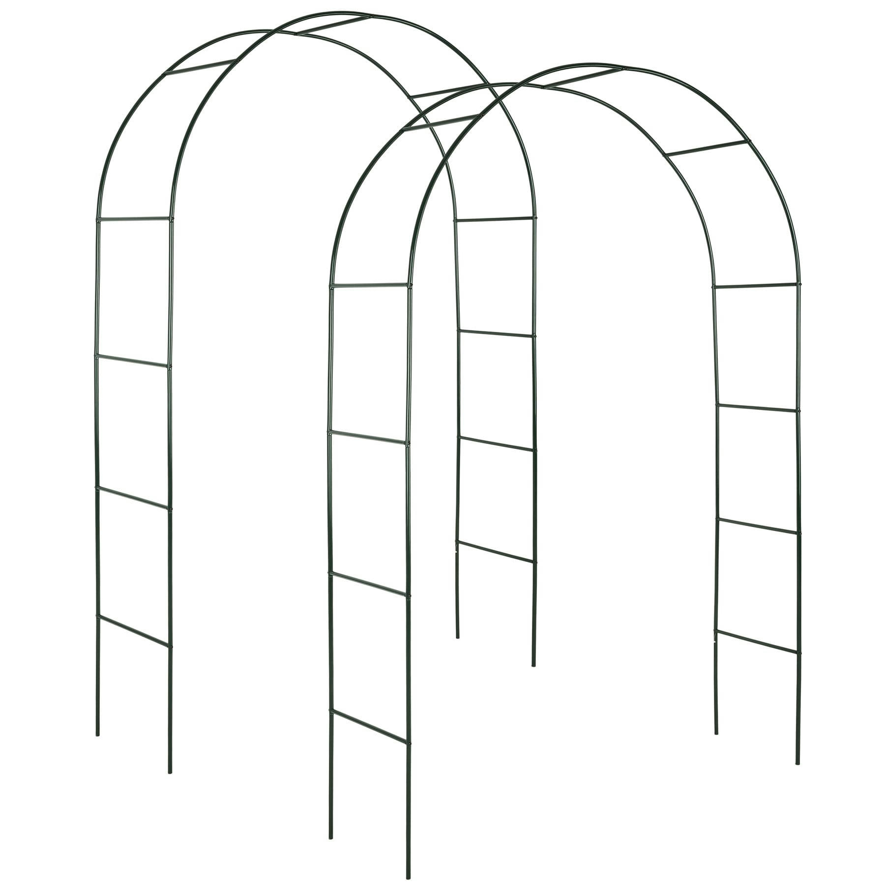 TT - Lot de 2 Arches de jardin à roses en Acier vert