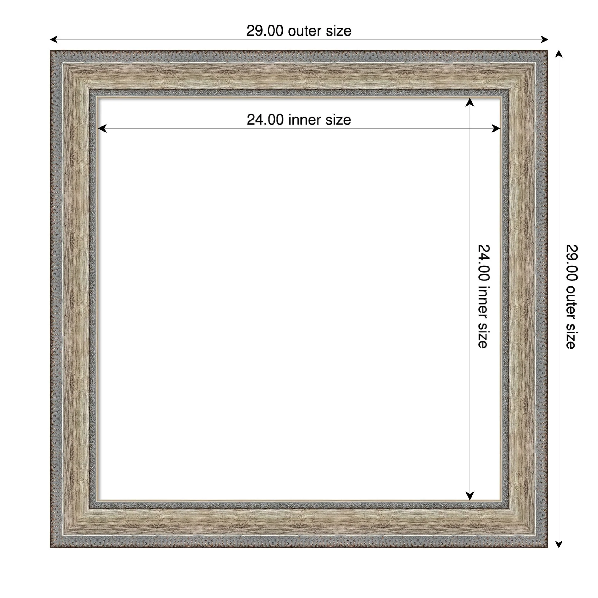 Amanti Art Fleur Champagne Silver Framed Dry Erase Magnetic Board