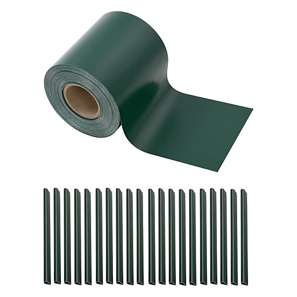 Bande de brise-vue Jesteburg PVC 35 m x 19 cm 6,65 m² vert mousse RAL 6005 en.casa
