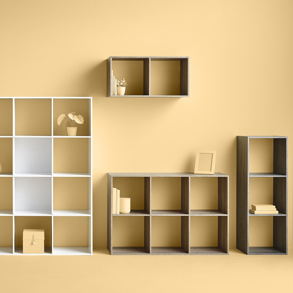 Szara Regał Biurowy 3-Poziomowy MDF LOFT 100,5 cm