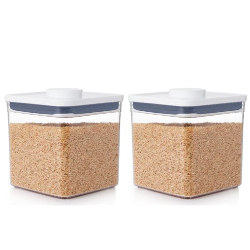 2 X Oxo Good Big Square Short 2600Ml Air Tight 2.6L Pop 2.0 Container