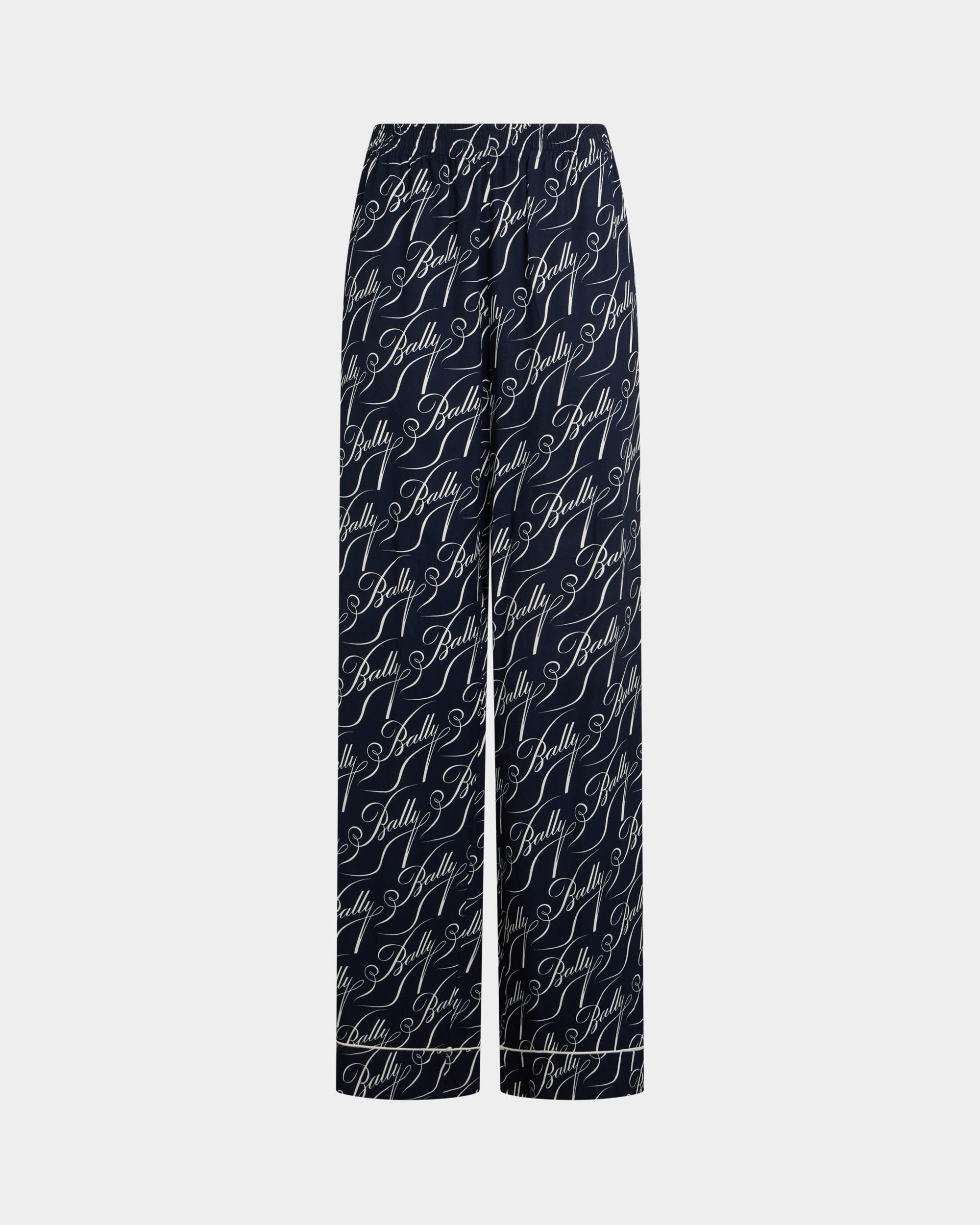 Hose aus Twill in Marineblau der Weihnachtskollektion