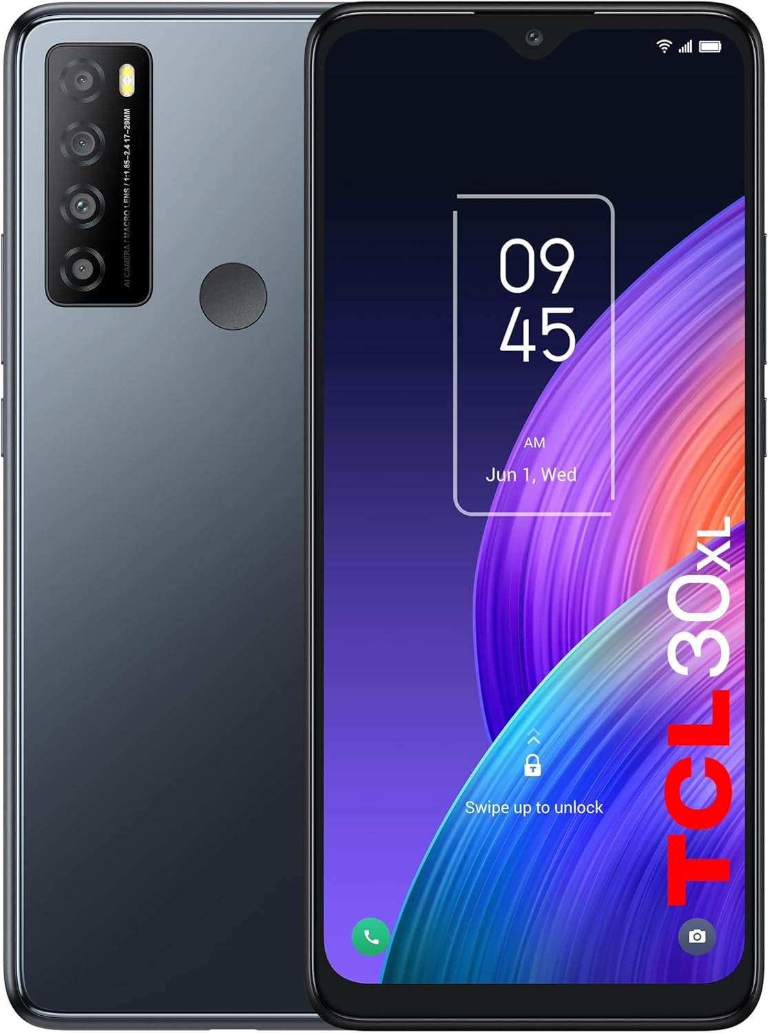 TCL 30XL |2022| Unlocked Cell Phone, 6.82 inch Vast Display, 5000mAh Battery, Android 12 Smartphone, 50MP AI Quad-Camera, 6GB RAM + 64GB ROM, US Version Mobile Phone, Night Mist (Renewed)
