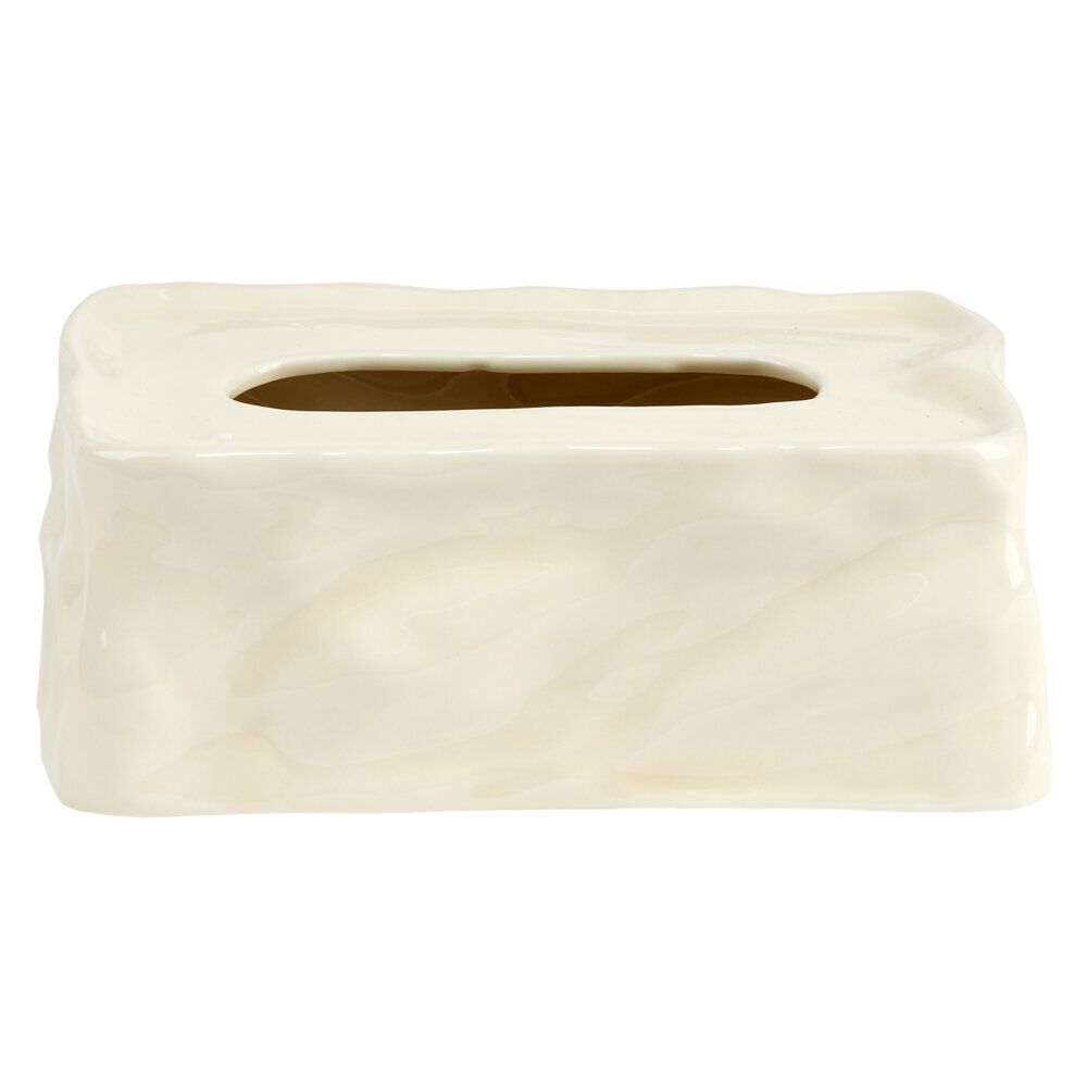 BoÎte à mouchoirs en dolomite effet froissé 24x15xH9cm (2 modèles)