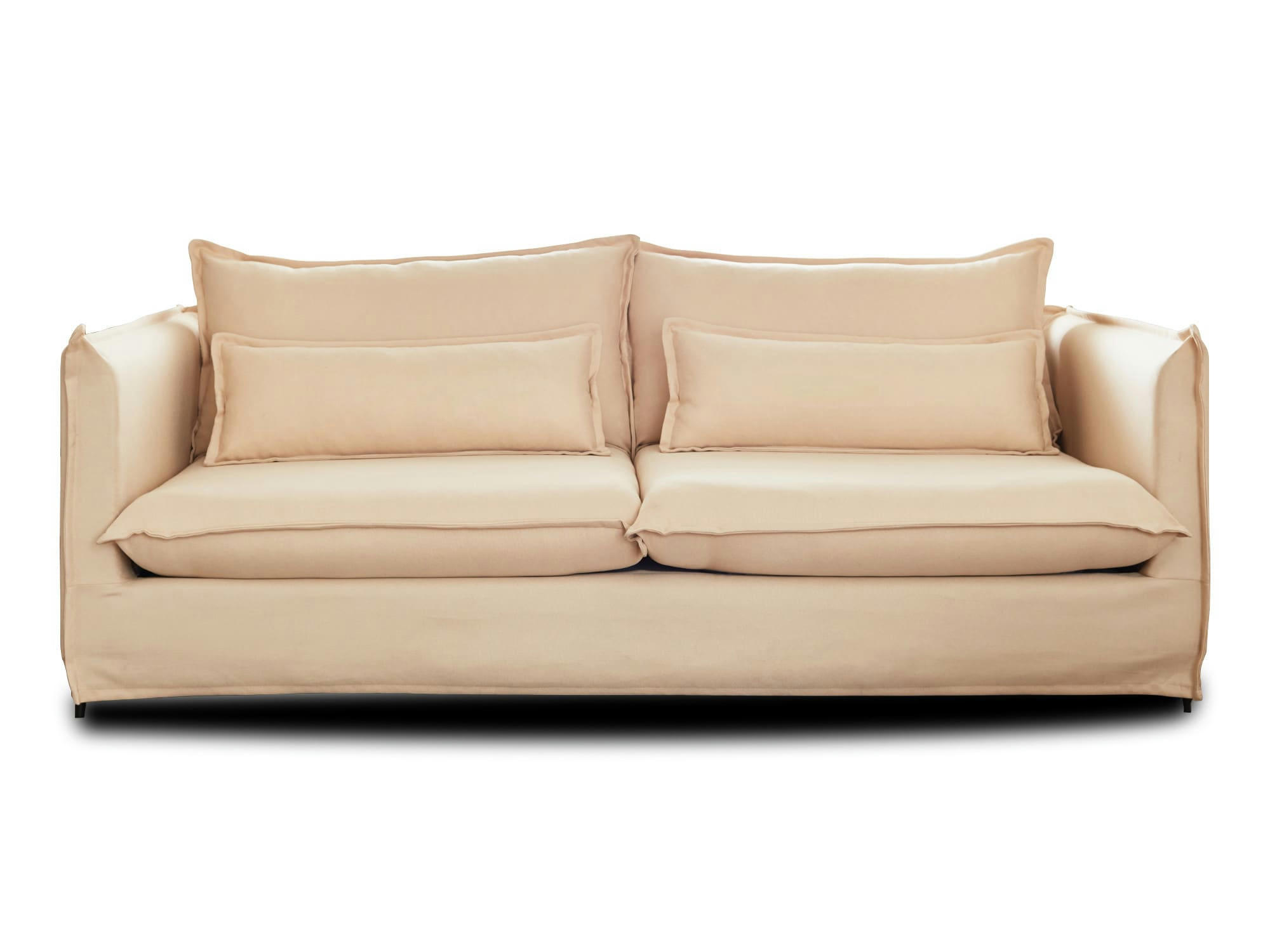 ADRIANN - Canapé droit 3 places en tissu beige