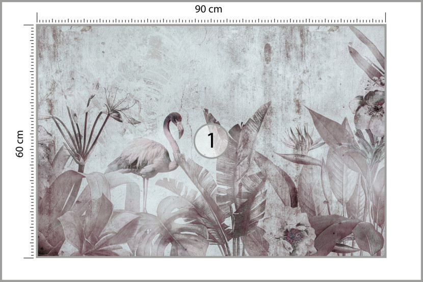 Fototapeta Flamingi Na Betonie 90x60cm