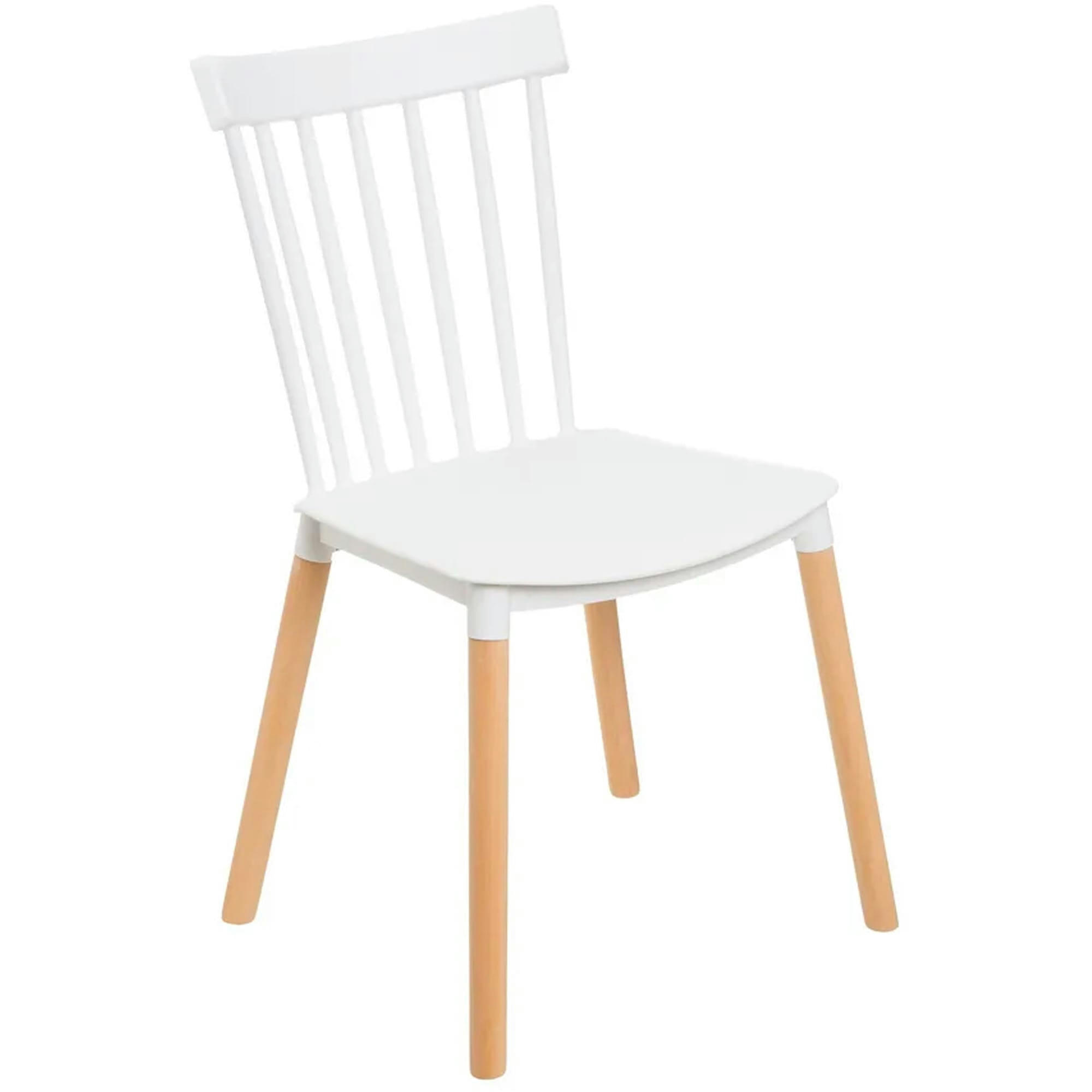 - Chaise de cuisine bois et plastique blanc 50x52x82cm