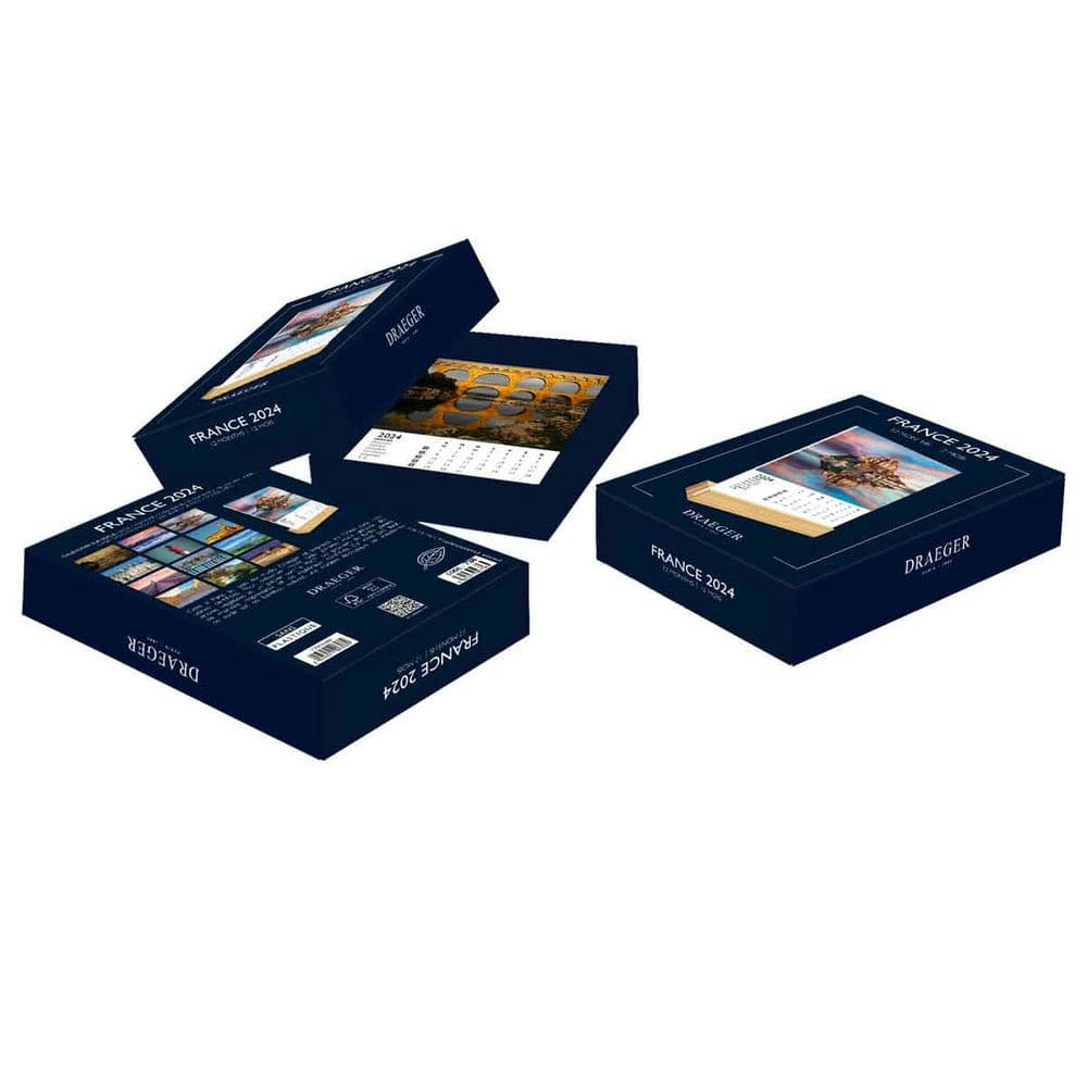 - Calendrier sur socle en bambou à thème 2024 - France