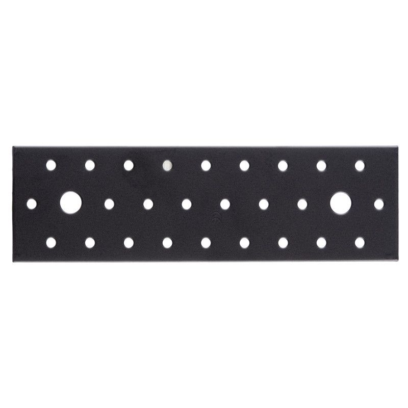 Plaque d'assemblage en acier noire 200 x 60 mm ALBERTS