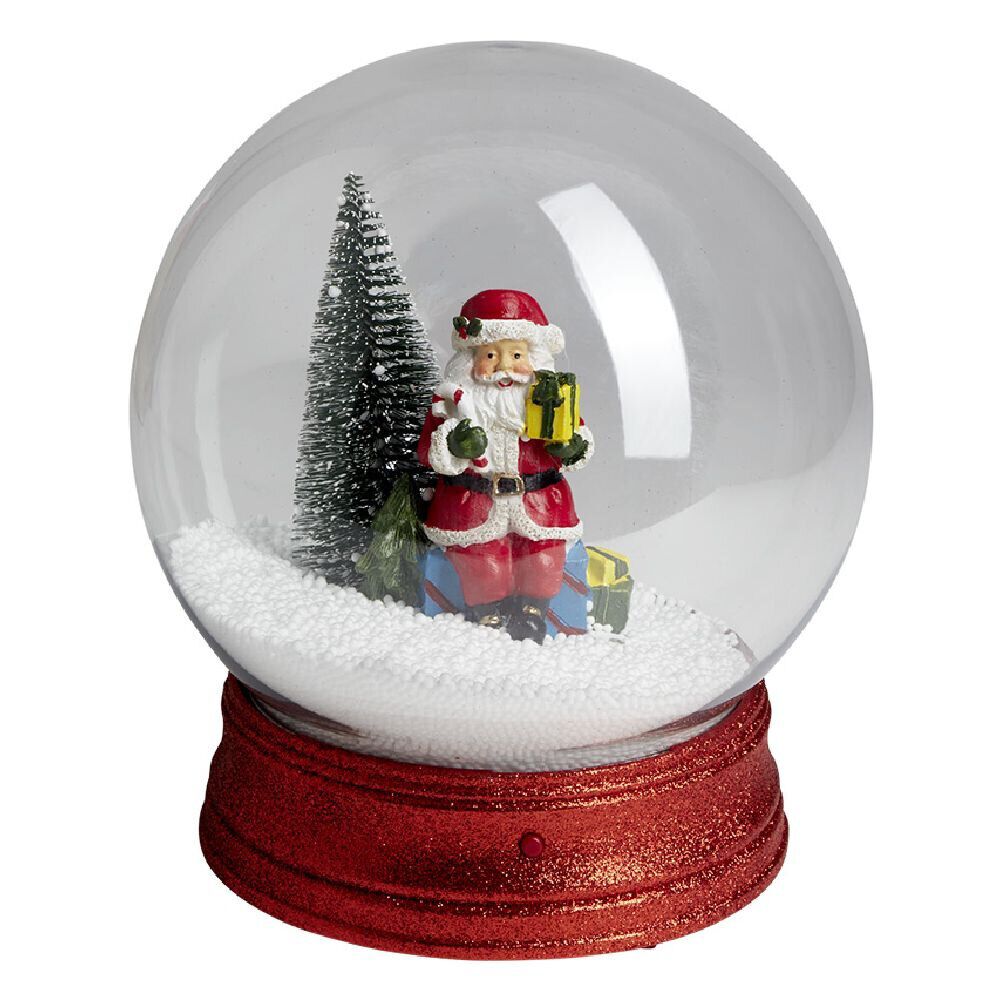Boule à neige animée lumineuse musicale rouge Ø21cm