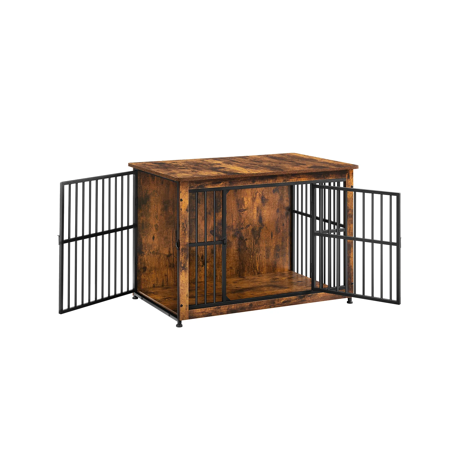 Meuble cage pour chien à double porte