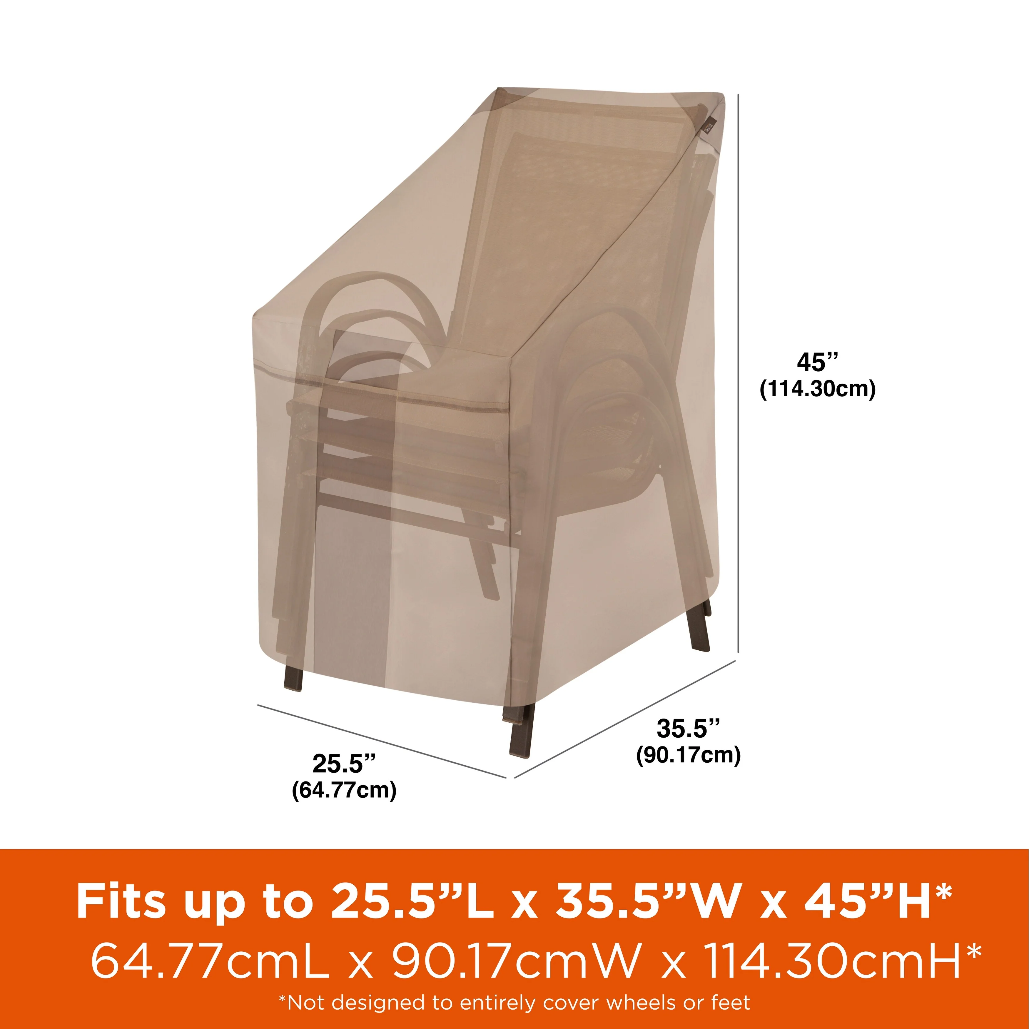 Modern Leisure® Monterey Stackable Patio Chair Cover, 2-Pack, 25.5L x 35.5W x 45H, Beige - One Size
