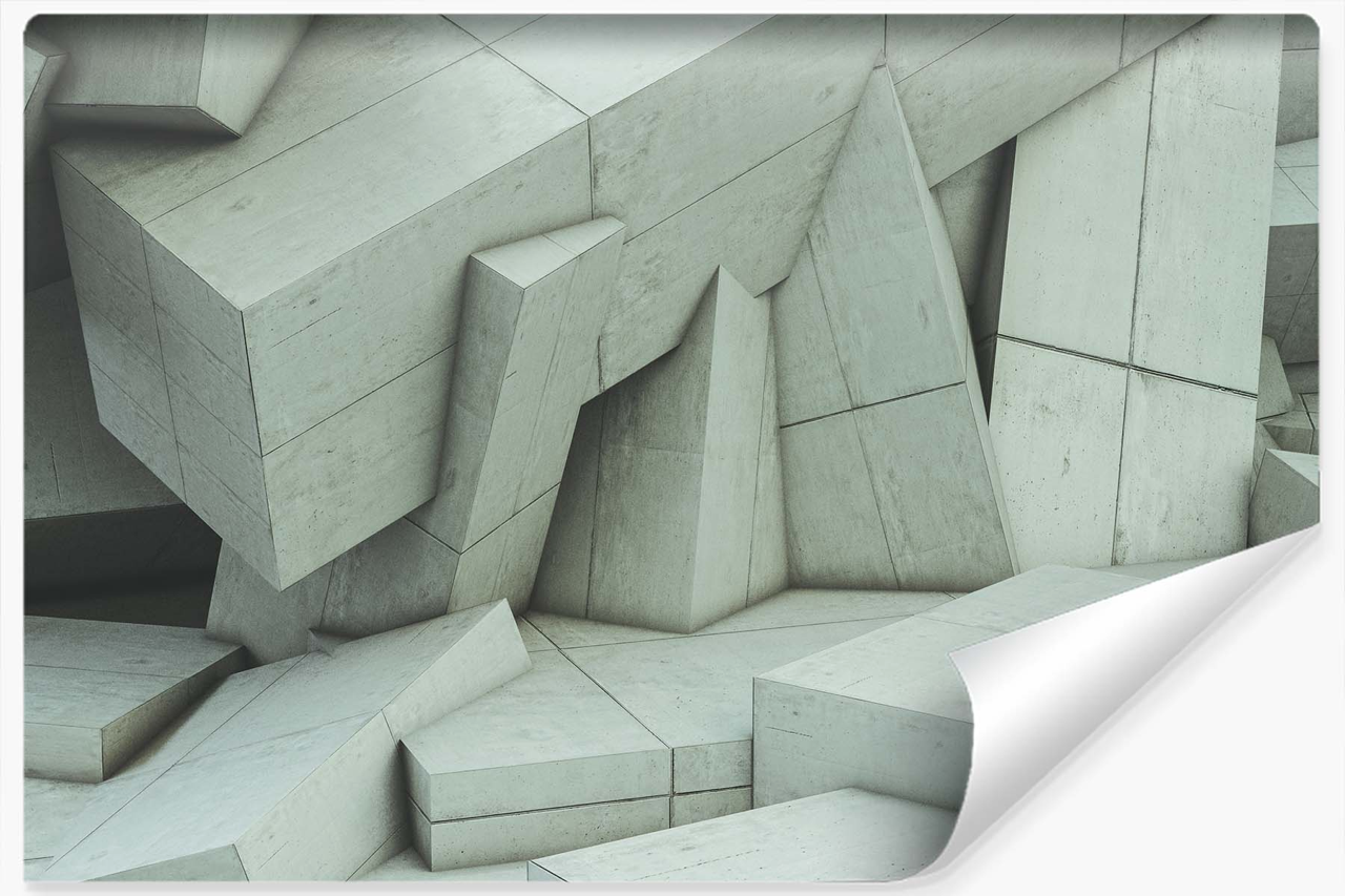 Fototapeta WIELOKĄTY Efekt Betonu Wzór 3D 90x60cm