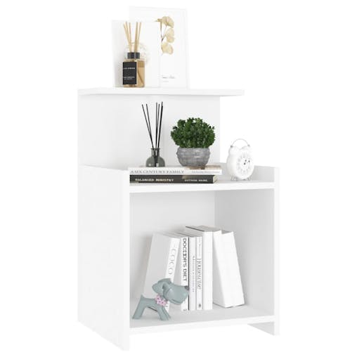 NNEVL Bed Cabinets 2 pcs White 40x35x60 cm Chipboard