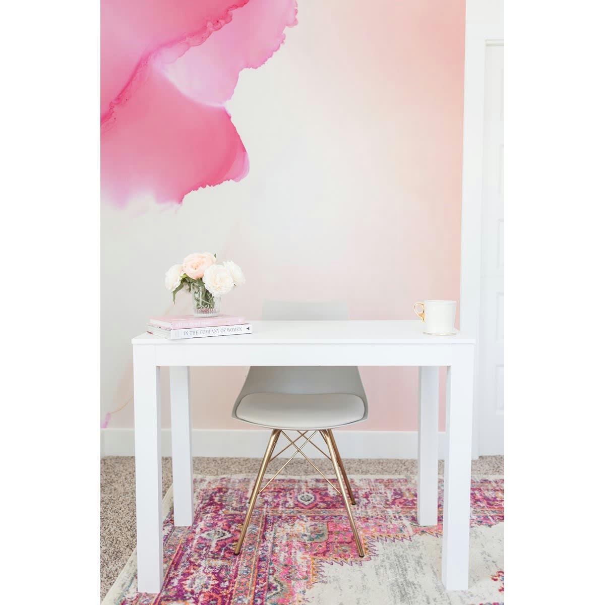 TOURMALINE - Papier peint panoramique en Papier Rose pâle  192x290