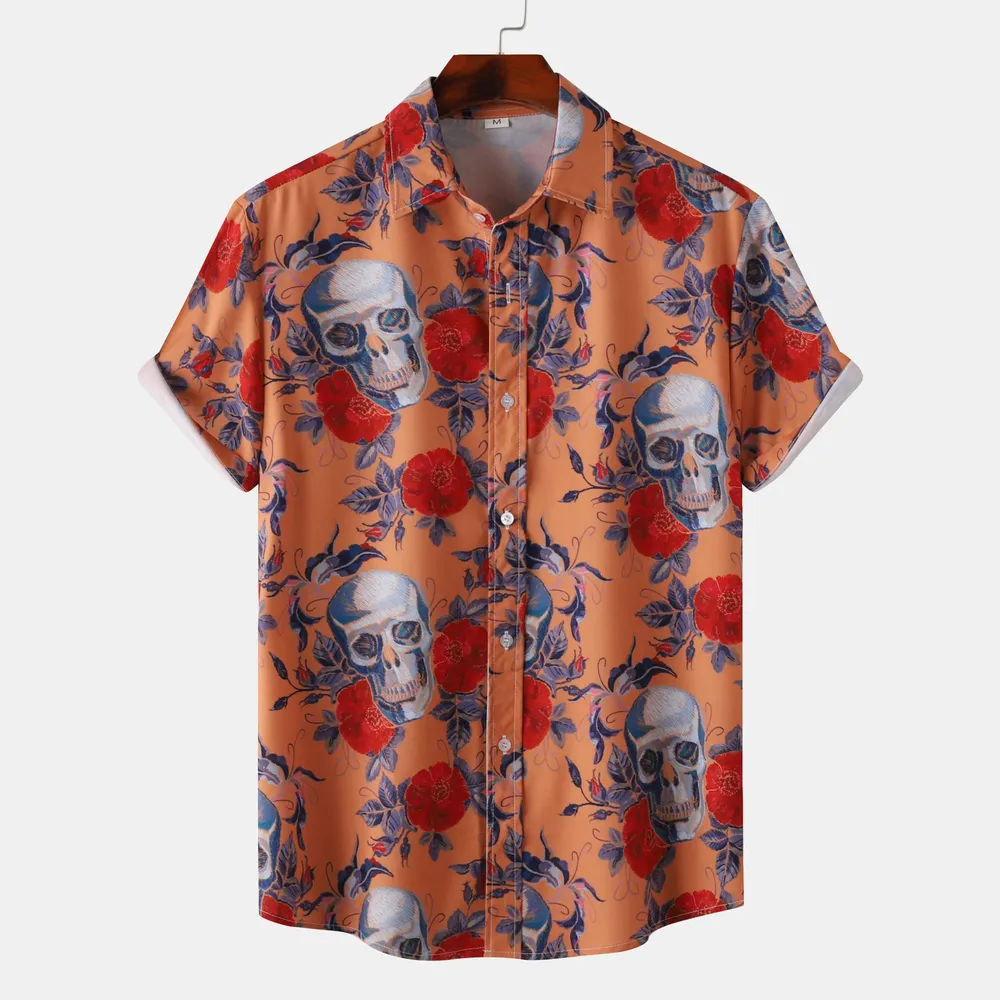 Men's Full Size Printed Short Sleeve Casual Shirt Plus Size