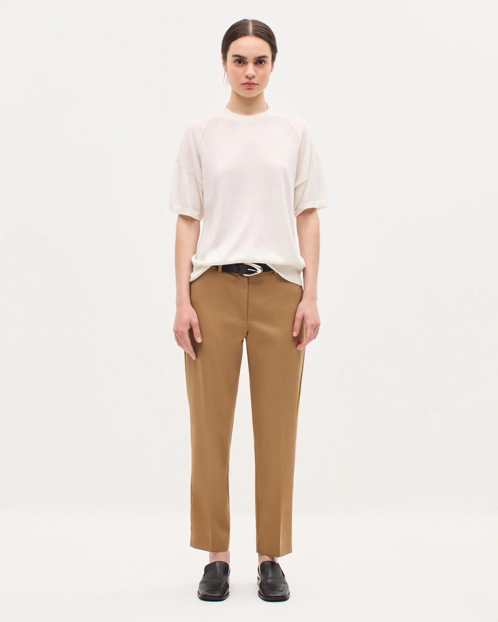 Pantalon cigarette en laine MARGUERITE