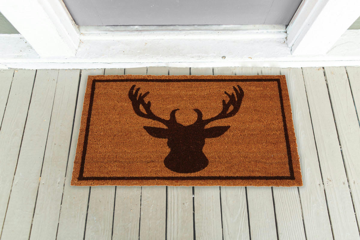 - Paillasson en fibres de coco tête de cerf 75 x 45 cm