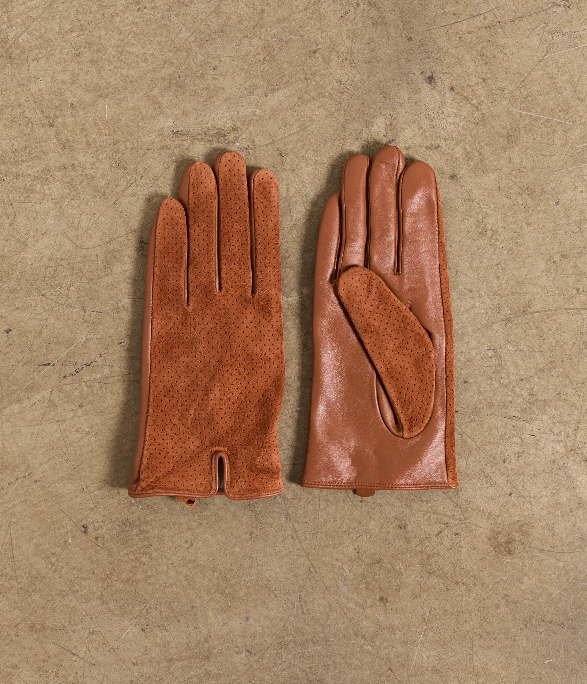 Gants en cuir cognac Talbot