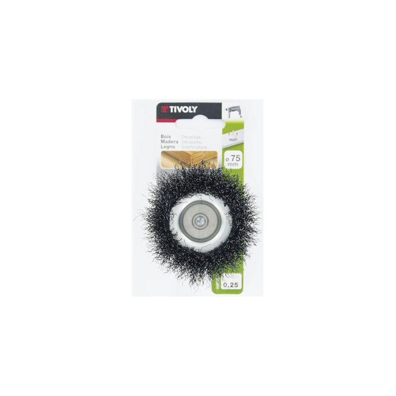 Brosse coupe avec fil en acier ondulé 0,25 x ø 50 mm