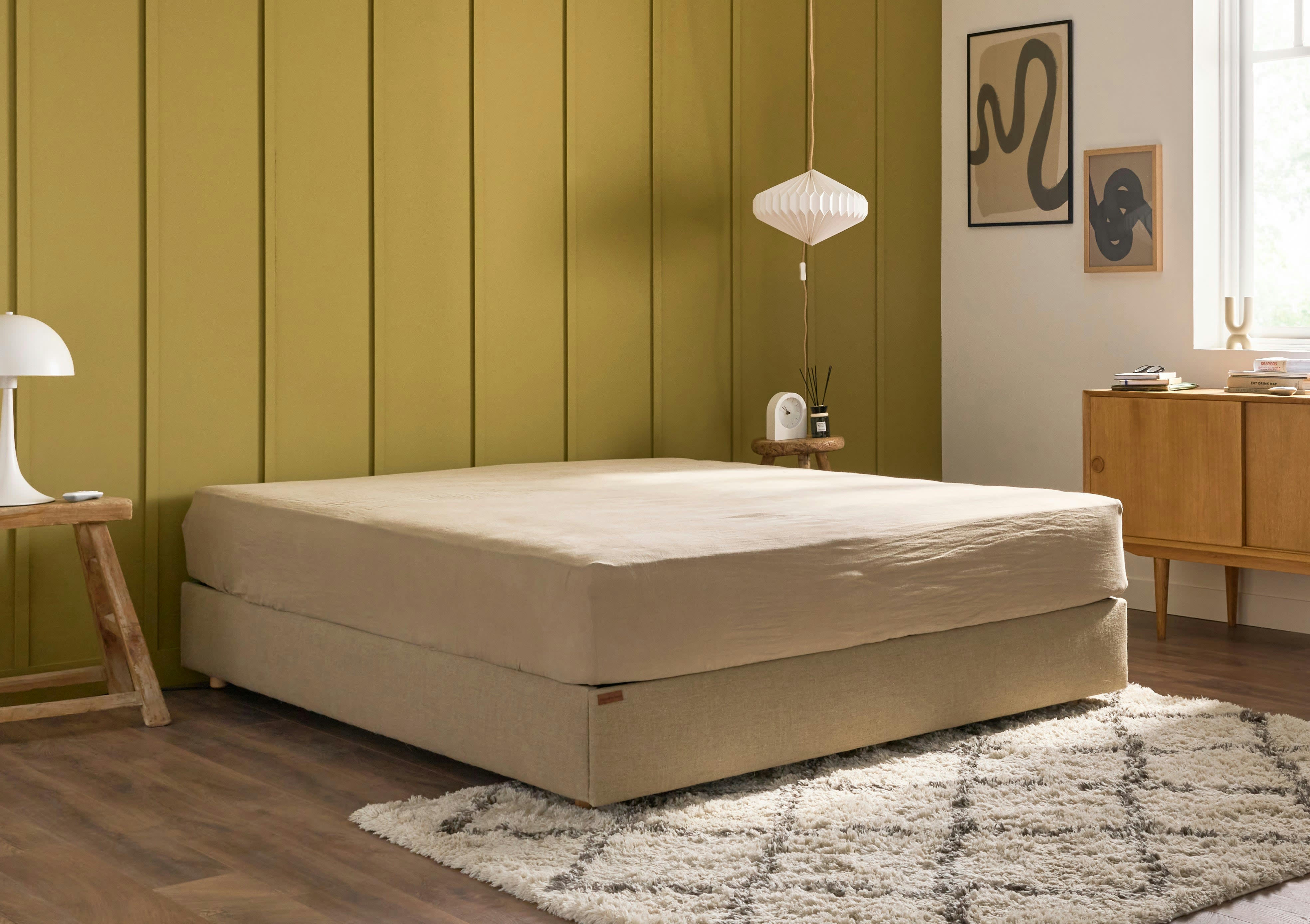 - Draps housse en lin naturel 140x190