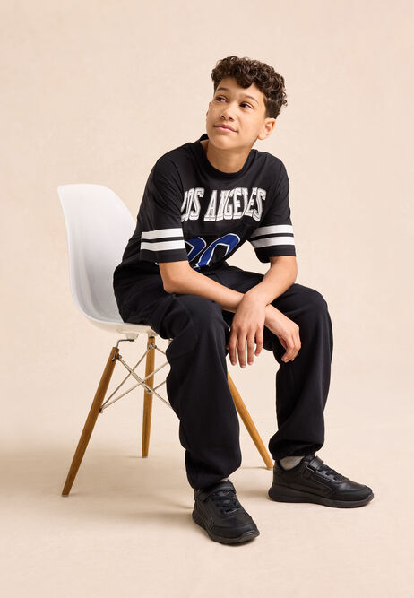 Older Boys Black Cargo Joggers