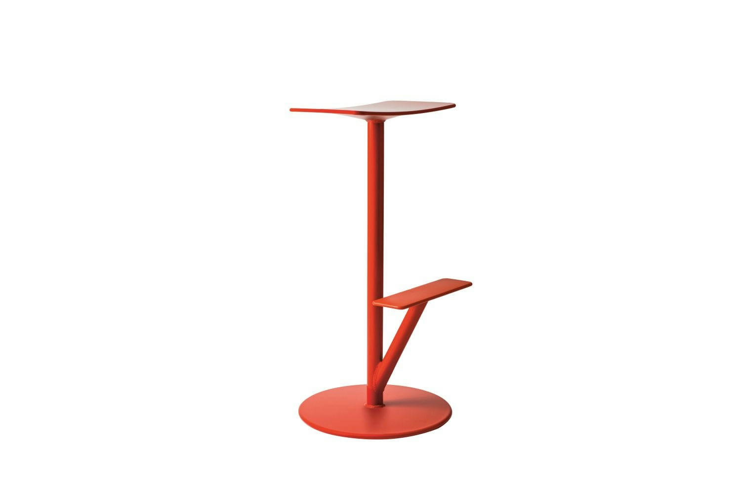 SEQUOIA - Tabouret de bar rouge corail H66cm