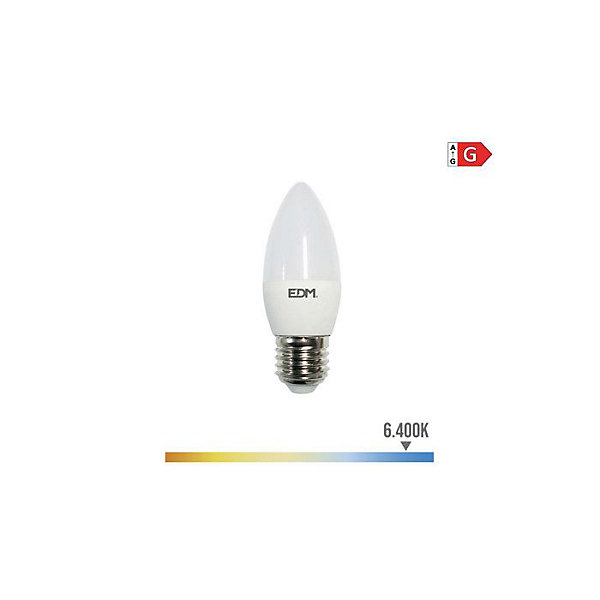 Ampoule à bougie LED - EDM - E27 5W 400 lm 6400k - Lumière froide