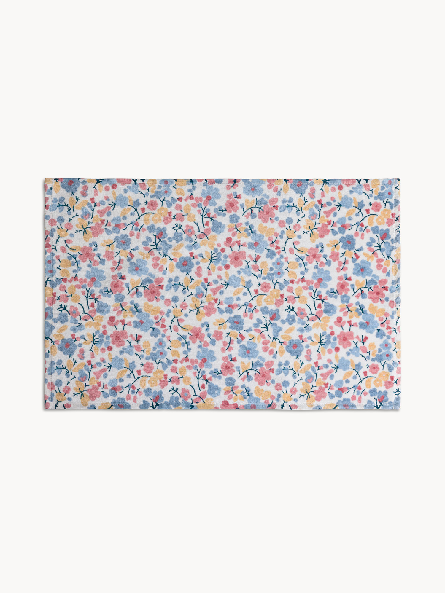 Asciugamano in velour di cotone motivo floreale