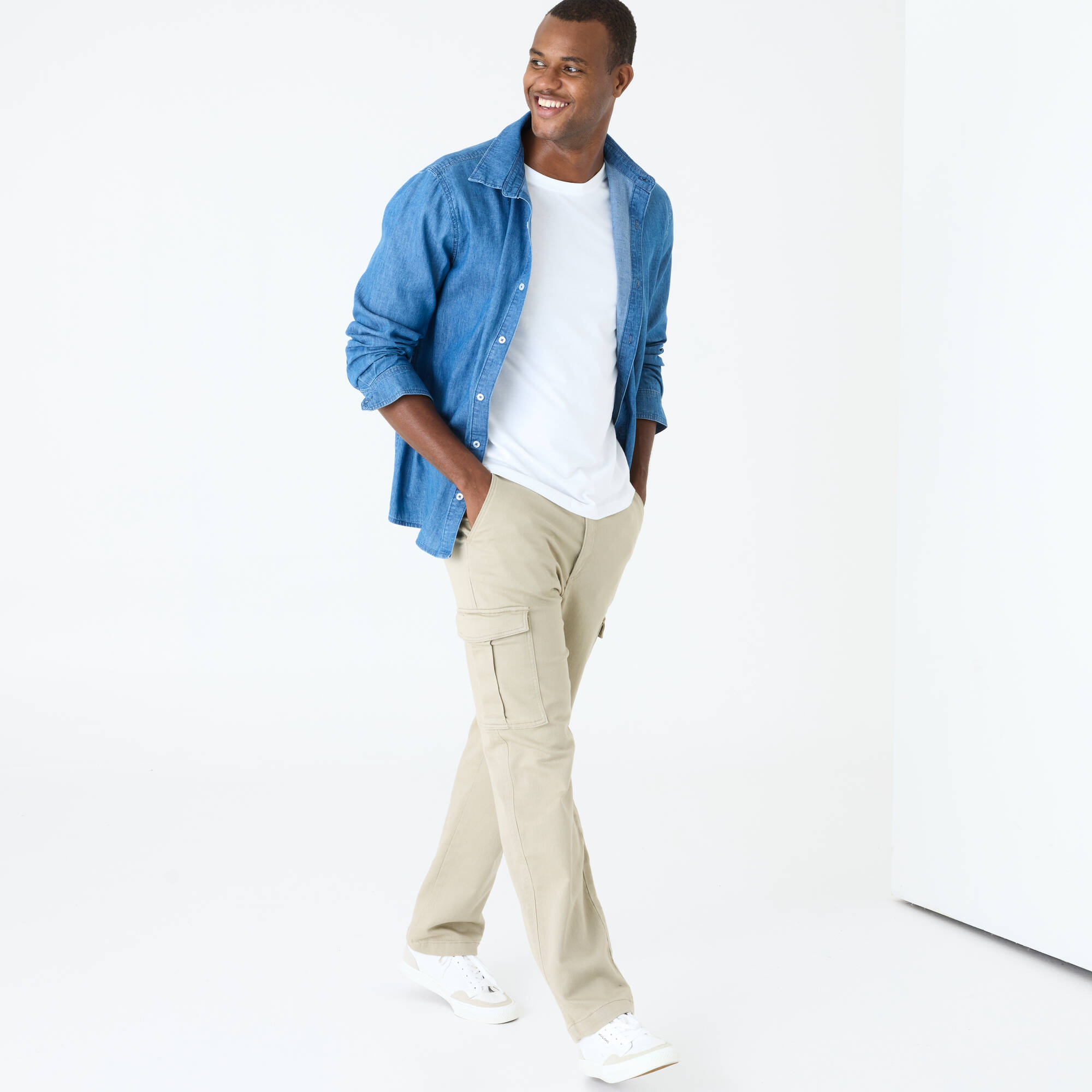 Pantalon cargo en sergé ultra stretch - L30