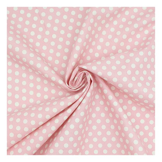 Pink Medium Dot Cotton Fabric?by the Metre