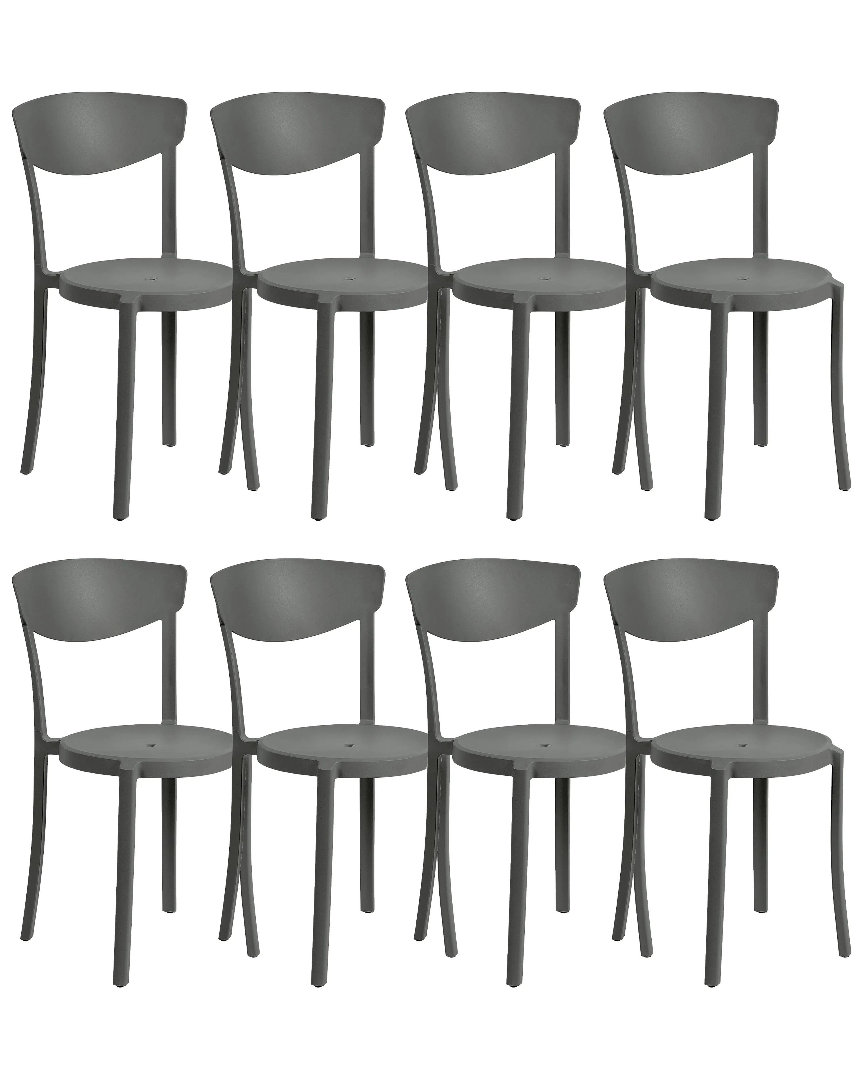 Set of 4 Garden Chairs VIESTE Dark Grey