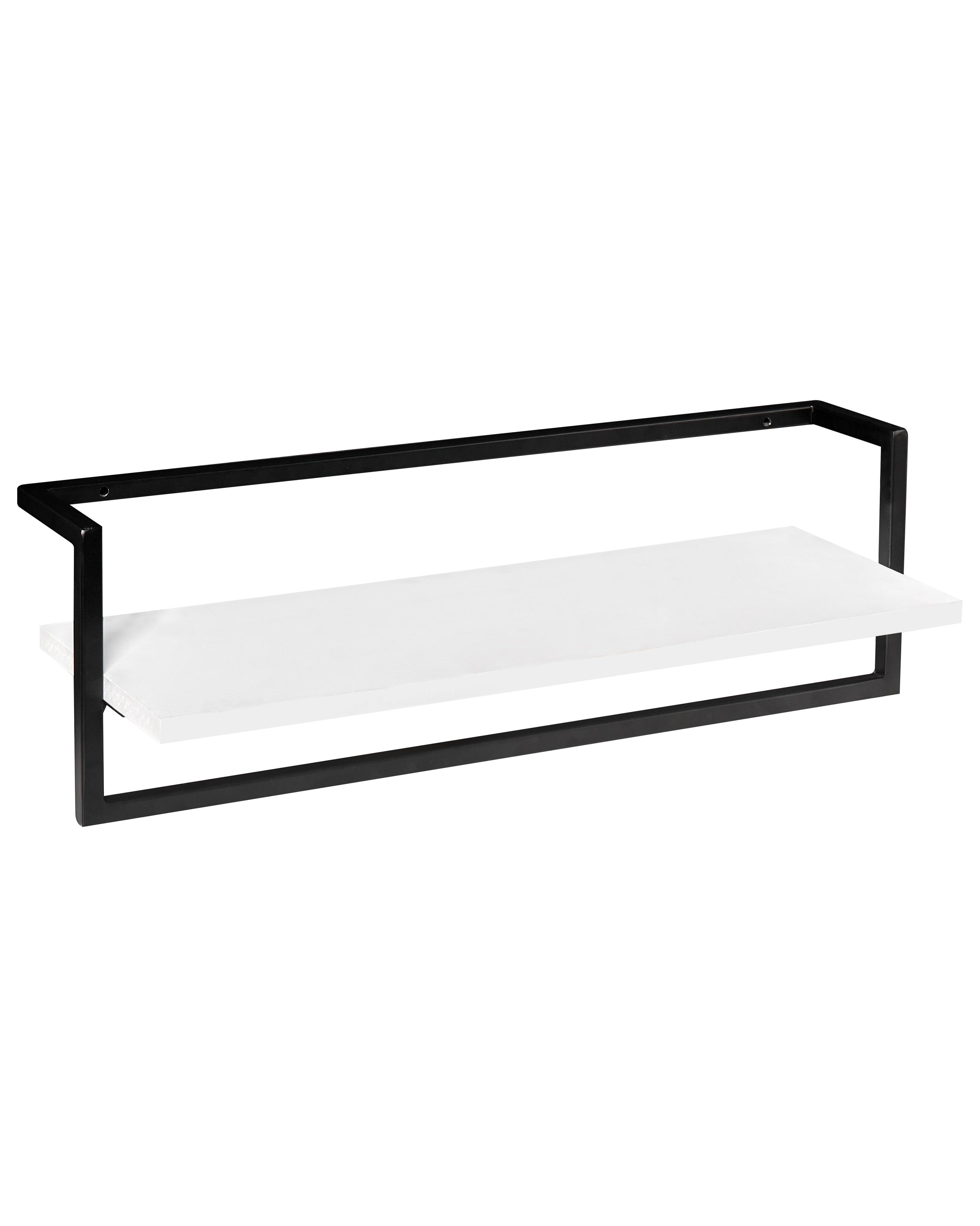 Towel Rack BETANIA Metal Black with Shelf