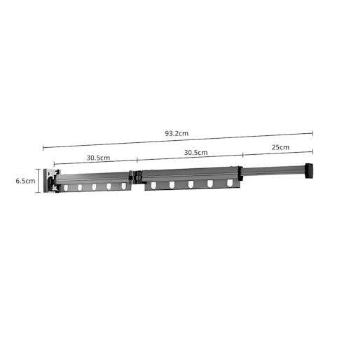SOGA 93.2cm Suction-Mounted Retractable Clothing Drying Rack