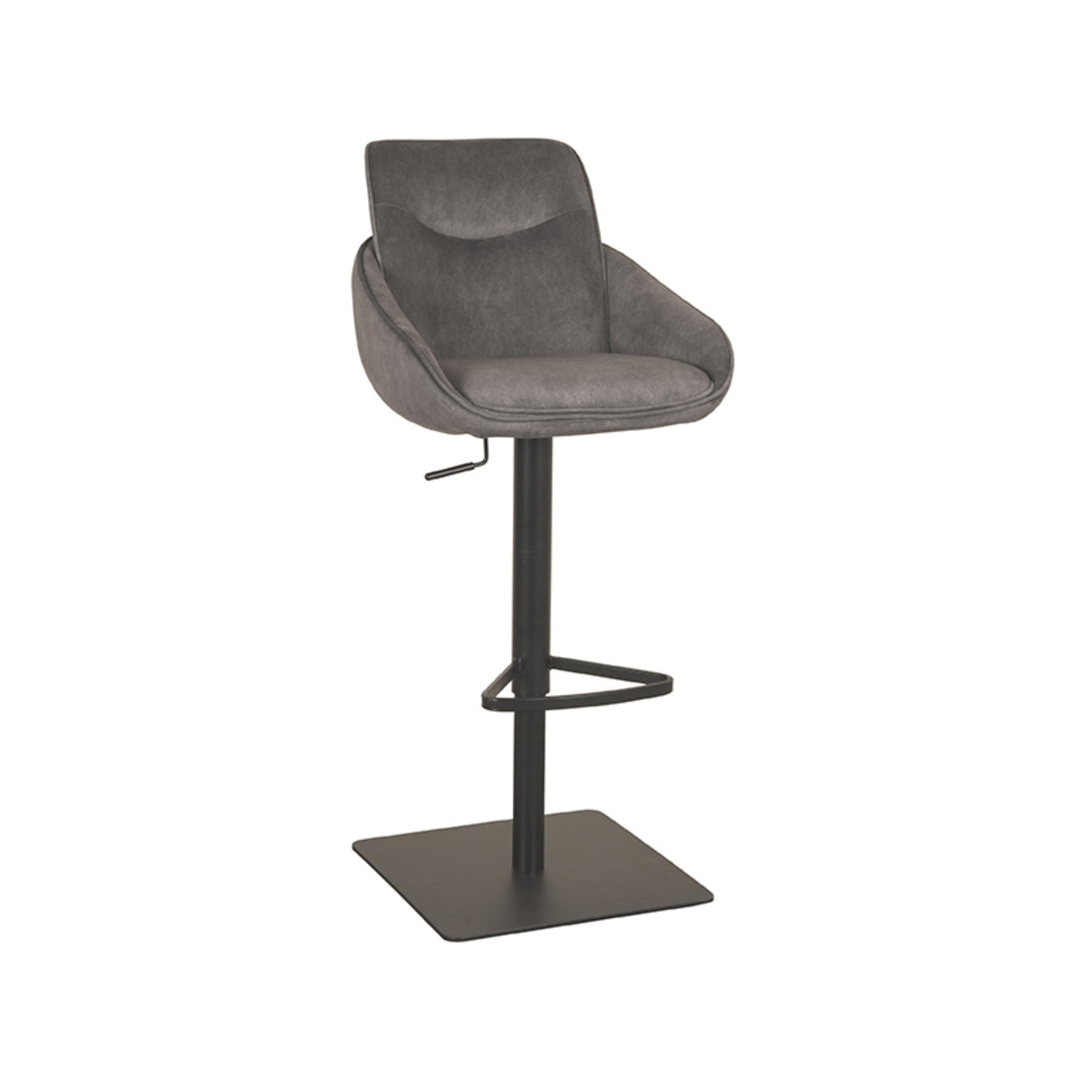LABEL51 Barkruk Beauty - Antraciet Stof - Zithoogte 55–82cm
