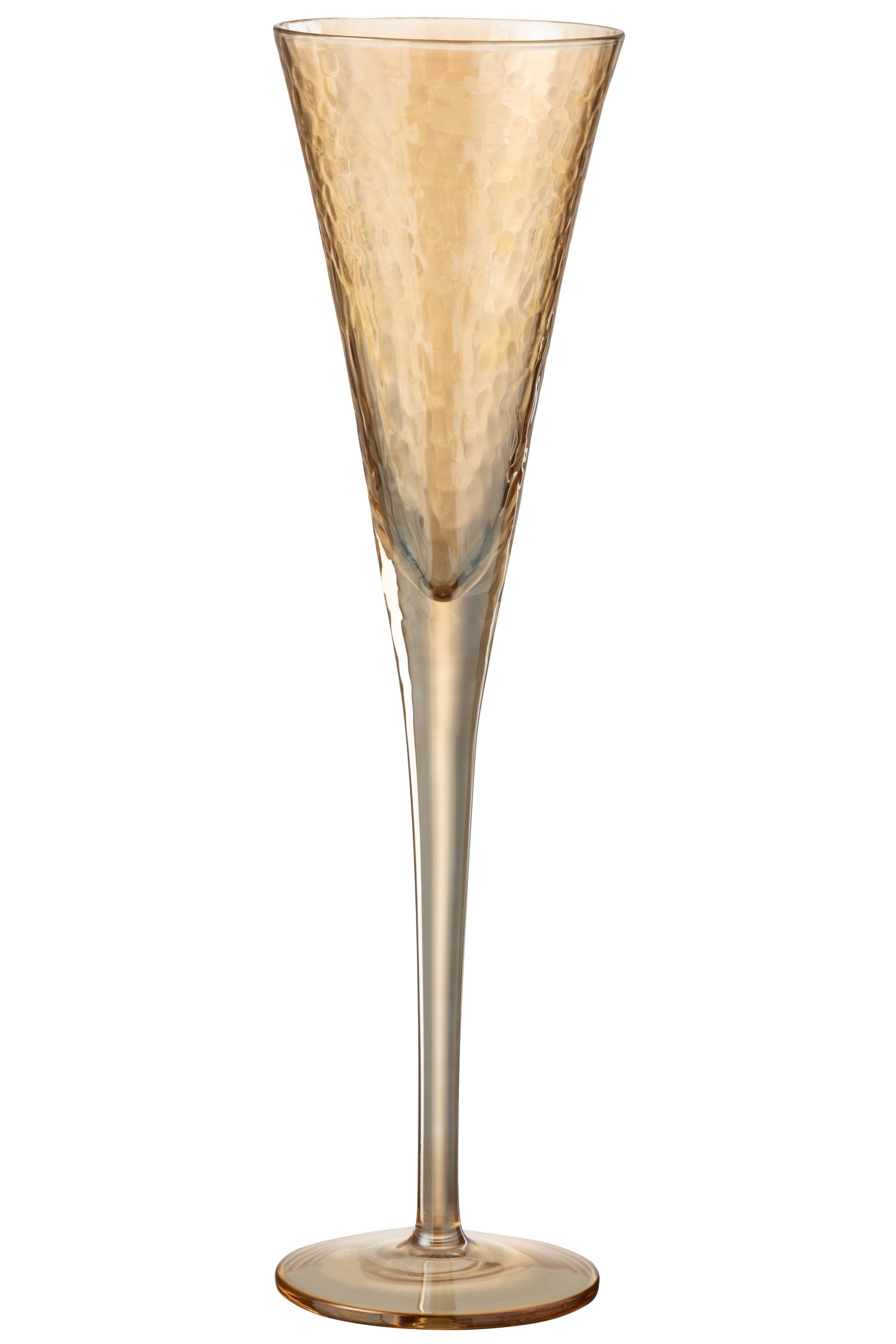 J-Line glas champagne Oneffen - glas - transparant/amber - 4 stuks