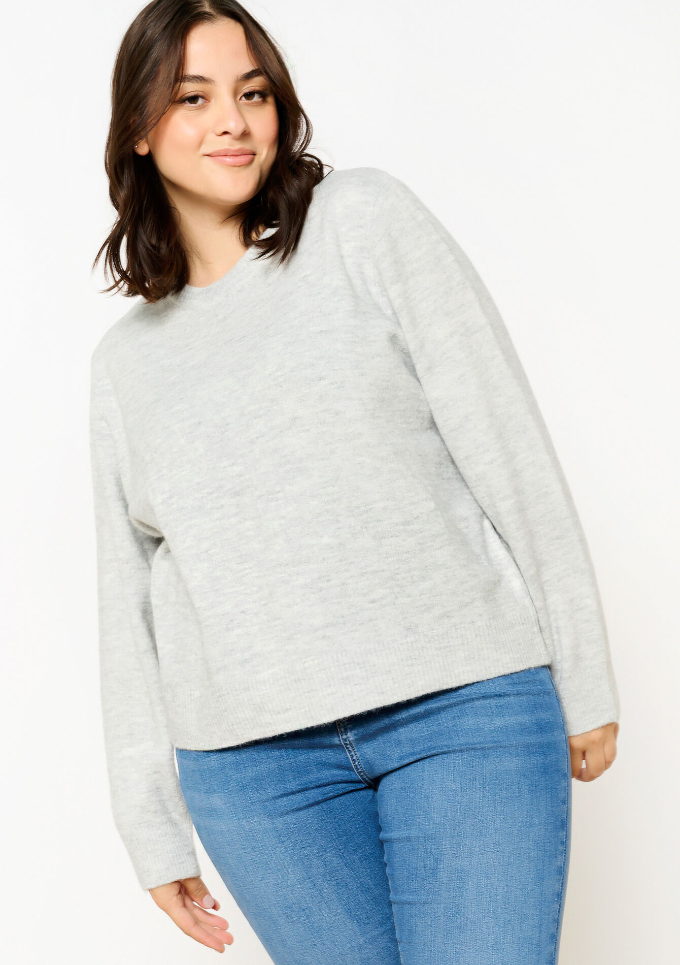 Basic trui met ronde hals