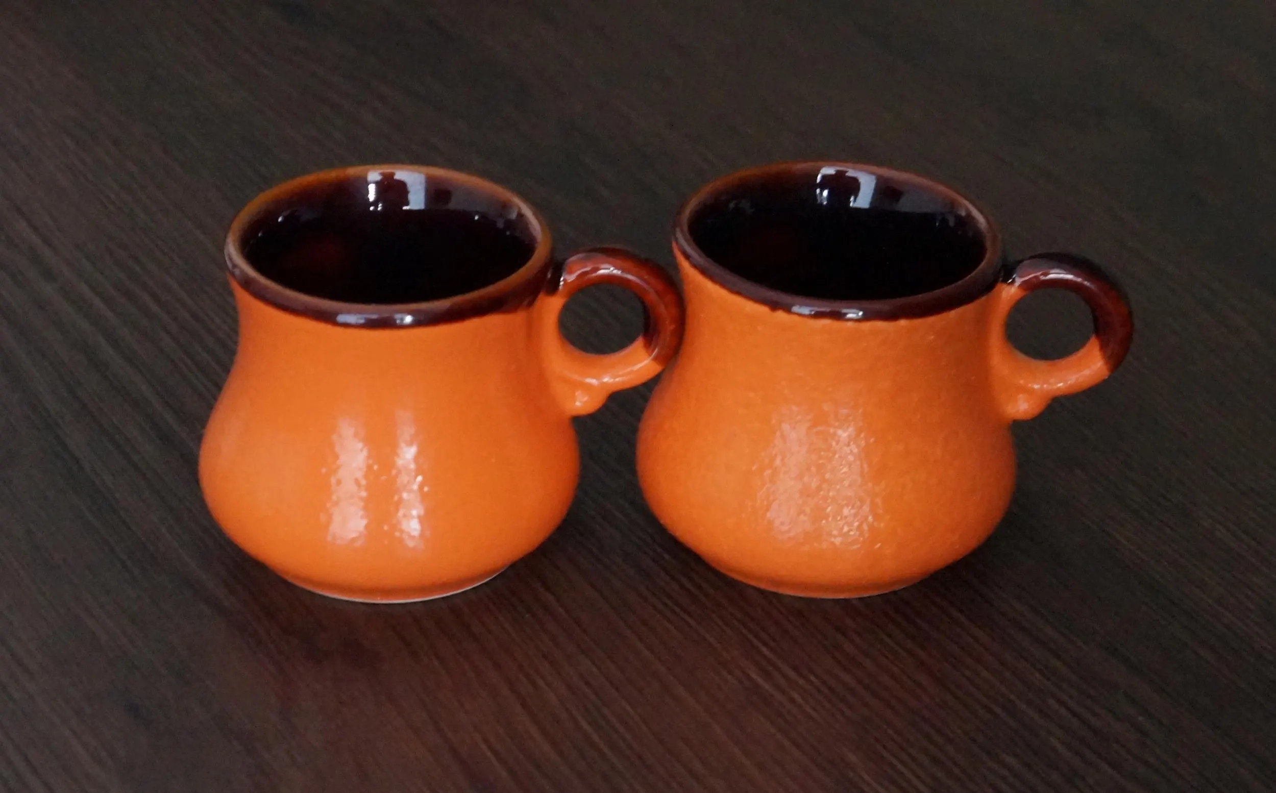 3 oz Espresso Cups Set of 2, Orange Demitasse Coffee Cups, Small Ceramic Coffee Mugs, Mini Coffee Cups, Handmade Gift for Coffee Lover