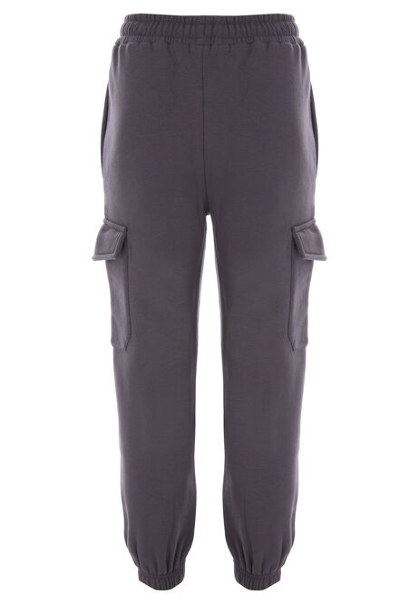 Older Boys Charcoal Cargo Joggers