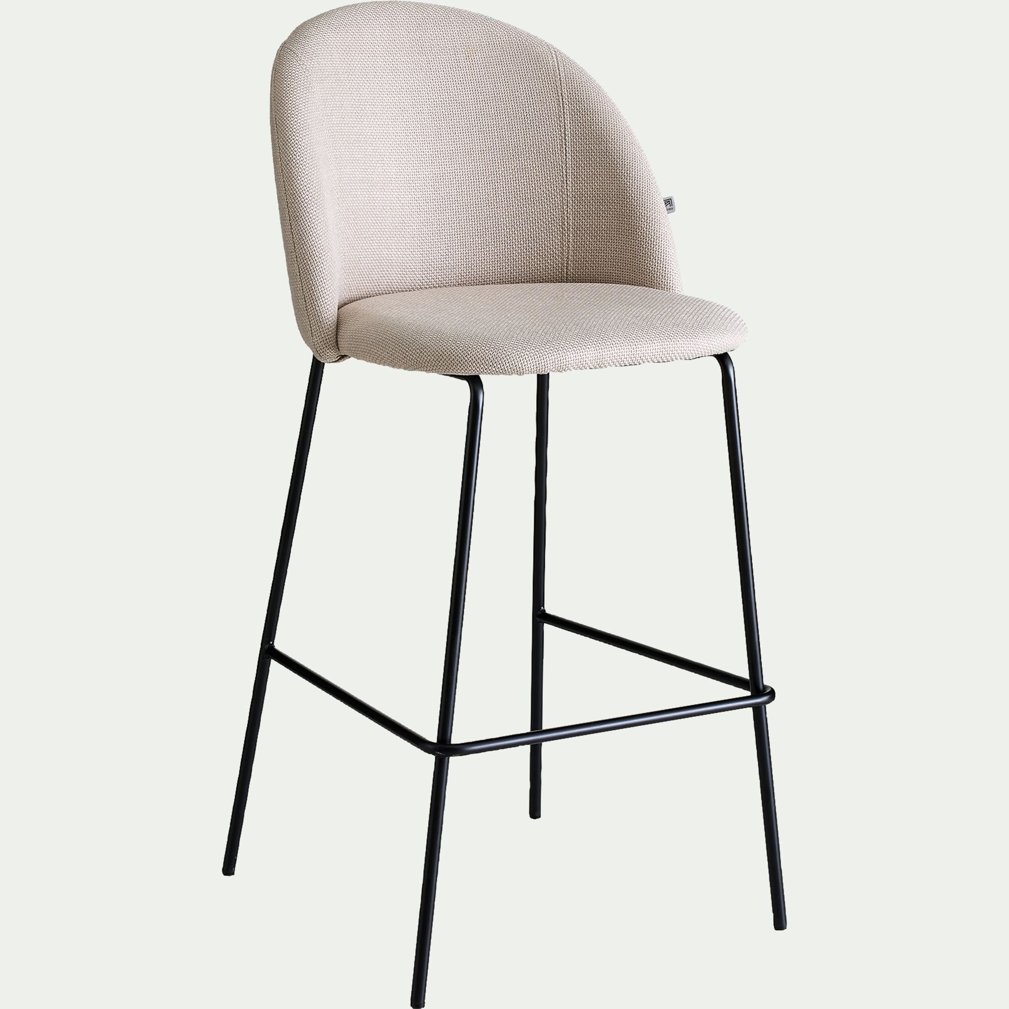 FIONA - Chaise de bar en tissu H75cm - beige