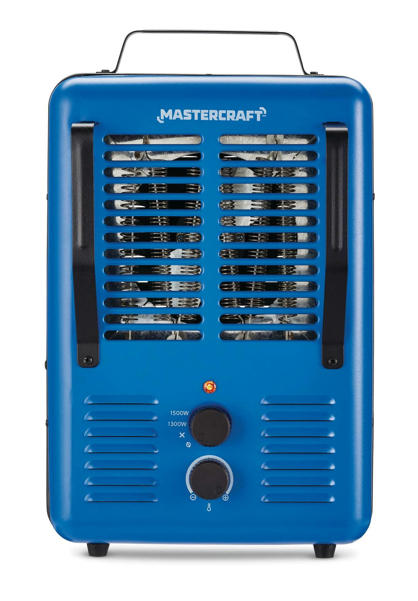 Mastercraft Deluxe Milkhouse Utility Space Heater w/Thermostat, 1500W, Blue