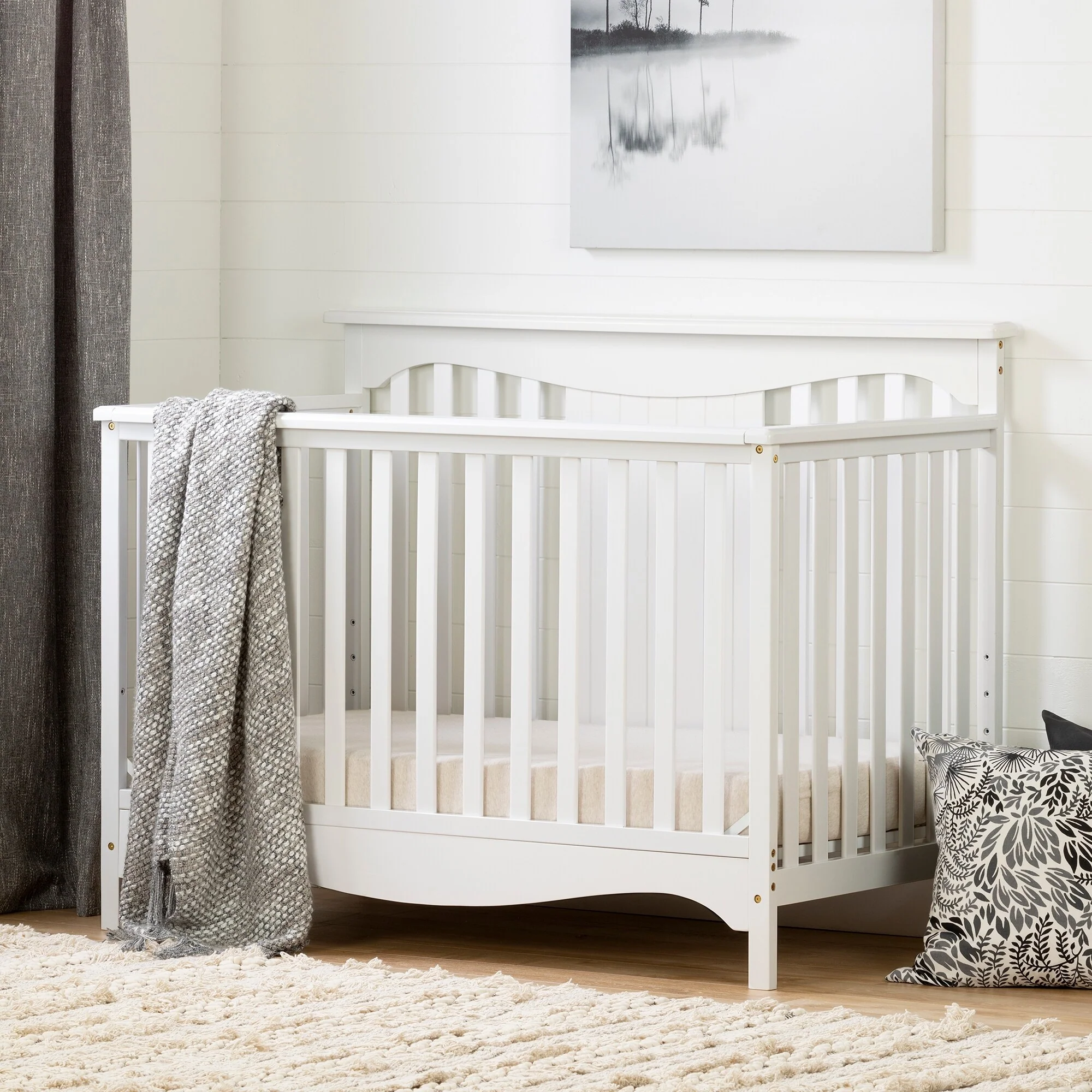South Shore Savannah Baby Crib 4 Heights with Toddler Rail
