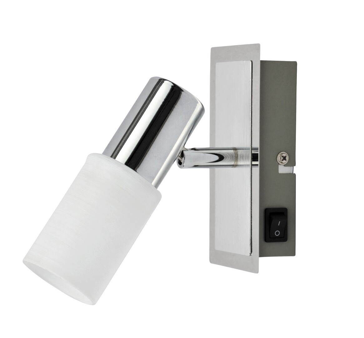 Kinkiet chromowany biały Logan 1xE14x40W wym:14x7x13cm IP20 Rabalux