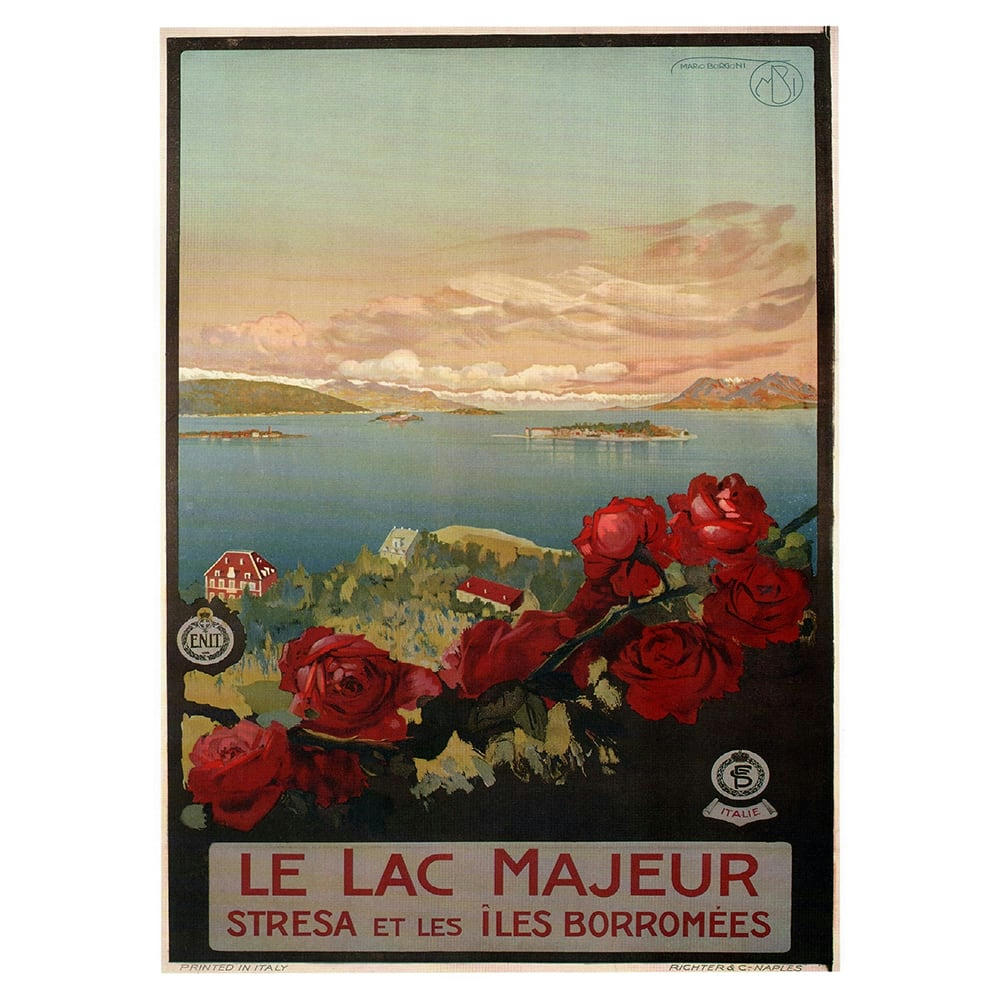 - Tableau affiche touristique Vintage le Lac Majeur 50x70cm