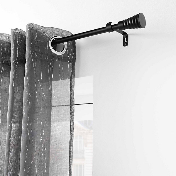 Kit tringle extensible 120 à 210 cm peint Sablis noir