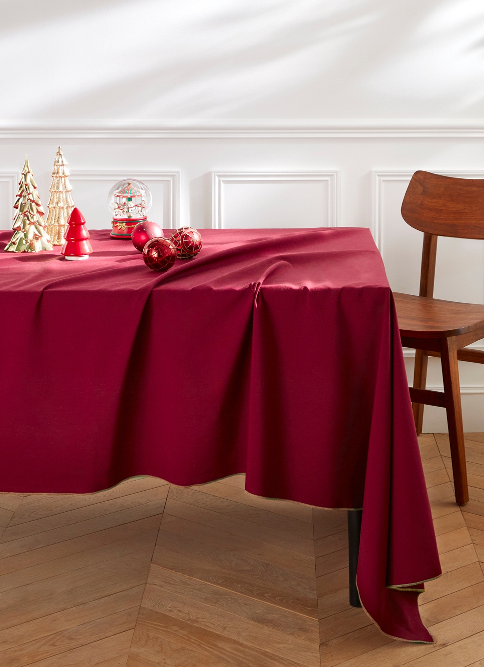 NAPPE EN COTON POINT BOURDON DORÉ BORDEAUX