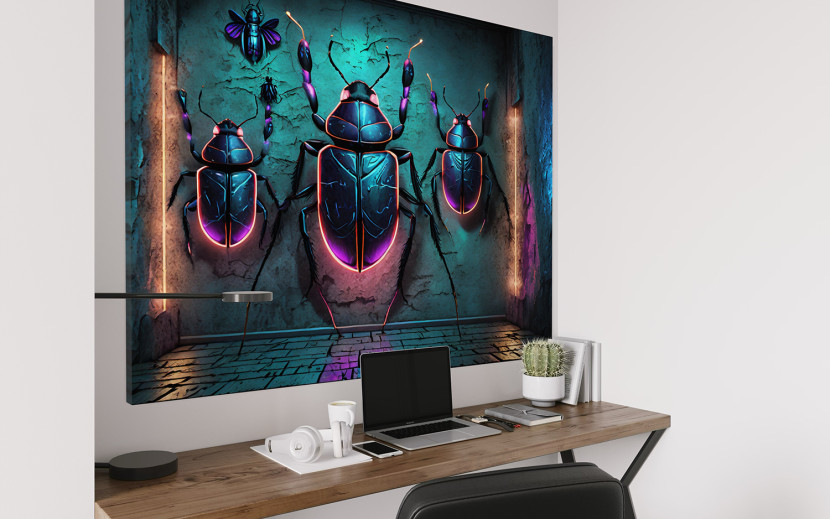 Feeby Obraz na płótnie, Neonowe zwierzęta owady 90x60