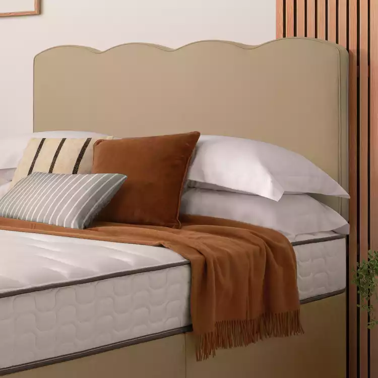 Silentnight Wave Velvet Single Headboard - Sandstone